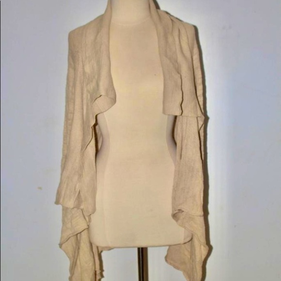 Splendid size L beige long sweater vest cover up - Picture 1 of 3